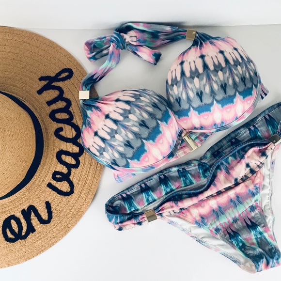 Victoria's Secret Other - VS Bombshell Swim Bikini Set Tie Dye Pink 34DD Med